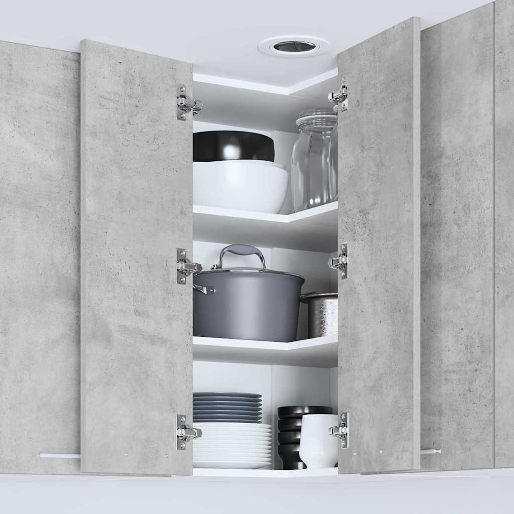 Hangkast Riga Beton Grijs en Wit 57 x 57 x 80 cm Bewerkt hout