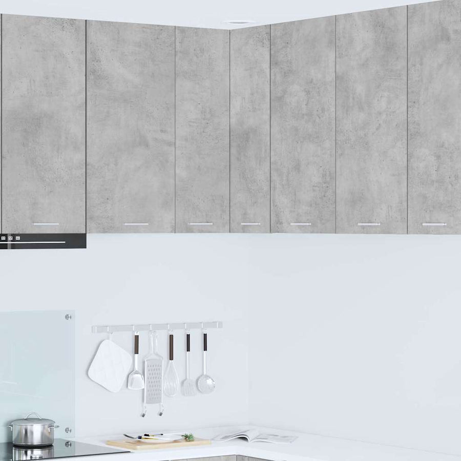 Hangkast Riga Beton Grijs en Wit 57 x 57 x 80 cm Bewerkt hout