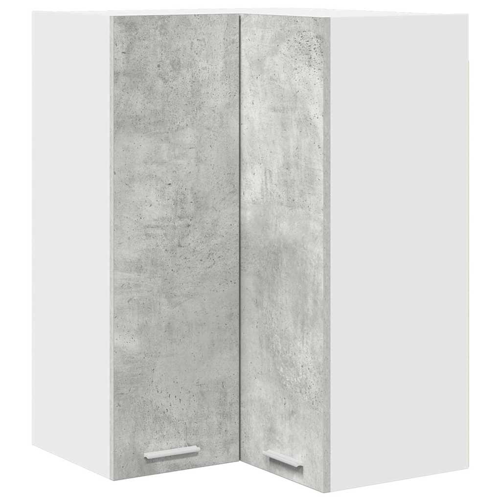 Hangkast Riga Beton Grijs en Wit 57 x 57 x 80 cm Bewerkt hout