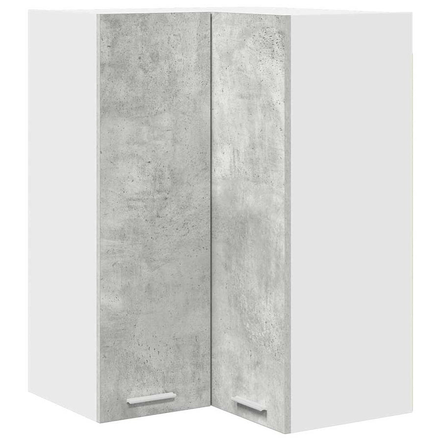 Hangkast Riga Beton Grijs en Wit 57 x 57 x 80 cm Bewerkt hout