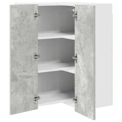 Hangkast Riga Beton Grijs en Wit 57 x 57 x 80 cm Bewerkt hout