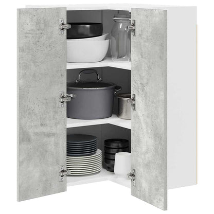 Hangkast Riga Beton Grijs en Wit 57 x 57 x 80 cm Bewerkt hout