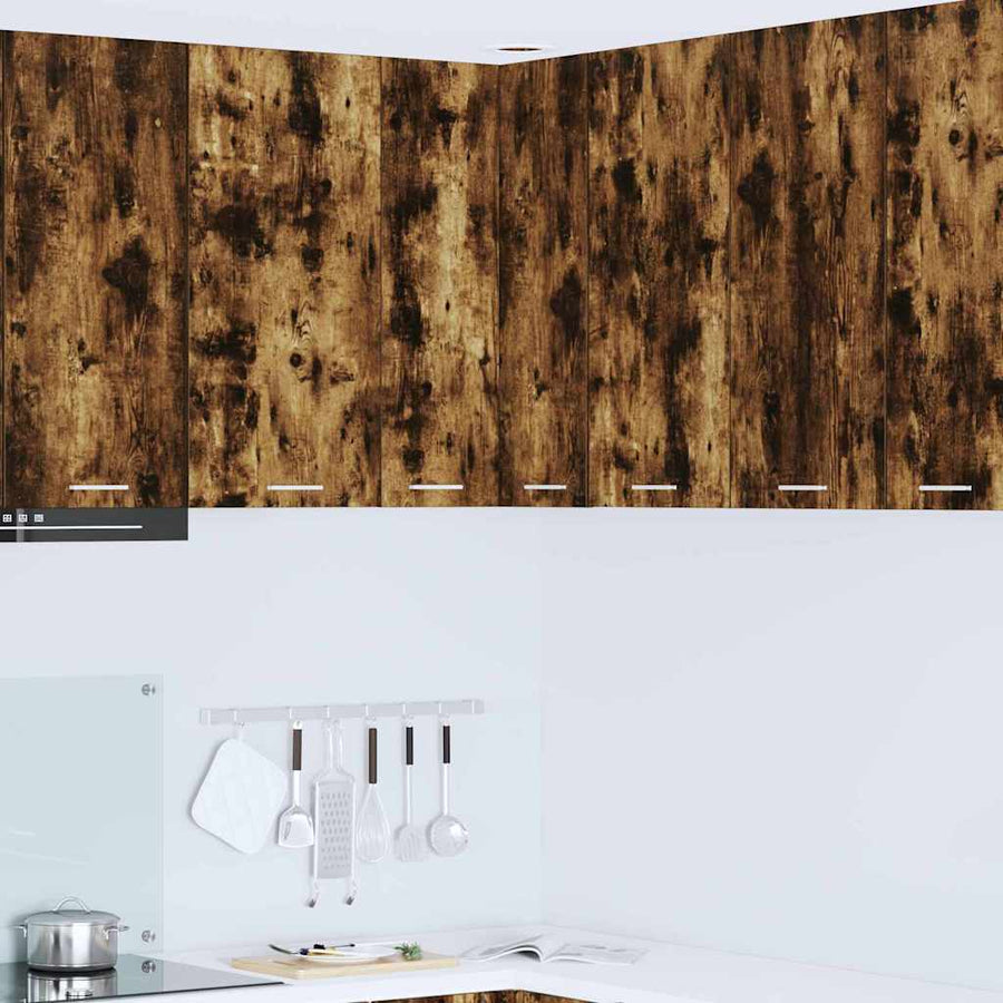 Hangkast Riga Gerookte Eik en Wit 57 x 57 x 80 cm Bewerkt hout