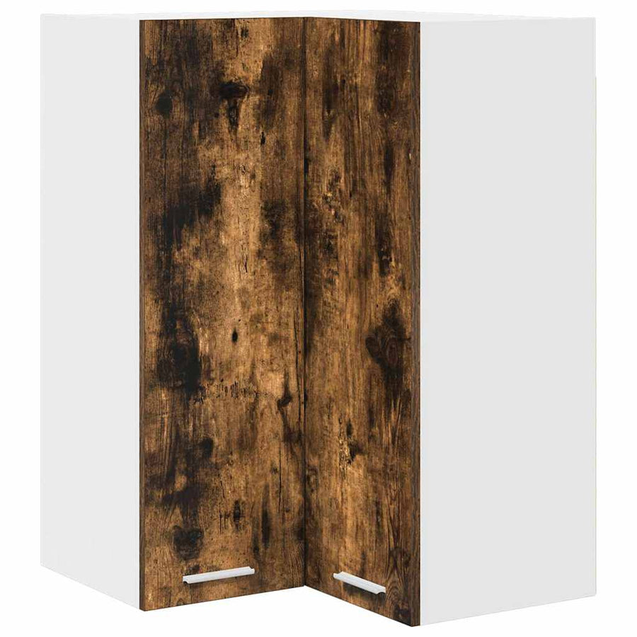 Hangkast Riga Gerookte Eik en Wit 57 x 57 x 80 cm Bewerkt hout