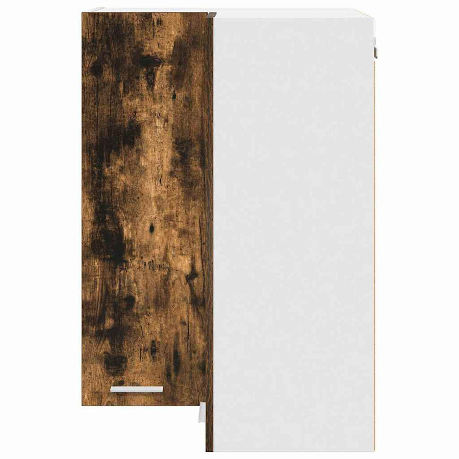 Hangkast Riga Gerookte Eik en Wit 57 x 57 x 80 cm Bewerkt hout