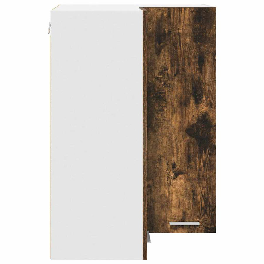 Hangkast Riga Gerookte Eik en Wit 57 x 57 x 80 cm Bewerkt hout