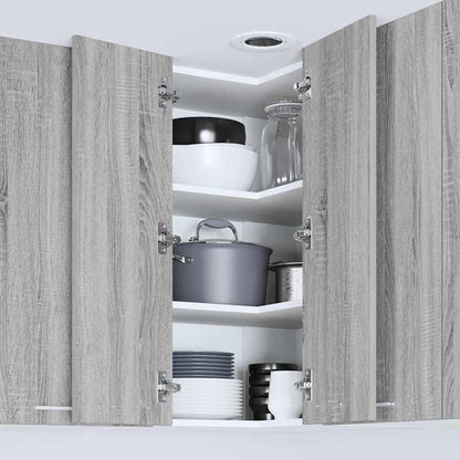 Hangkast Riga Grijs Sonoma en Wit 57 x 57 x 80 cm Bewerkt hout