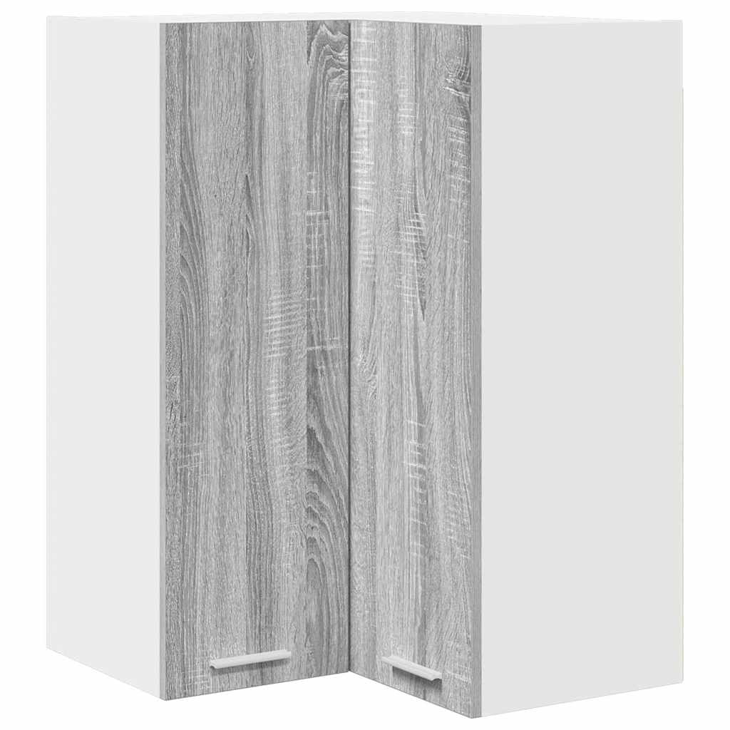 Hangkast Riga Grijs Sonoma en Wit 57 x 57 x 80 cm Bewerkt hout