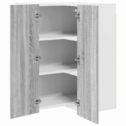 Hangkast Riga Grijs Sonoma en Wit 57 x 57 x 80 cm Bewerkt hout