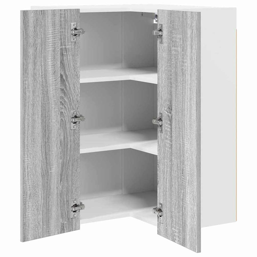 Hangkast Riga Grijs Sonoma en Wit 57 x 57 x 80 cm Bewerkt hout