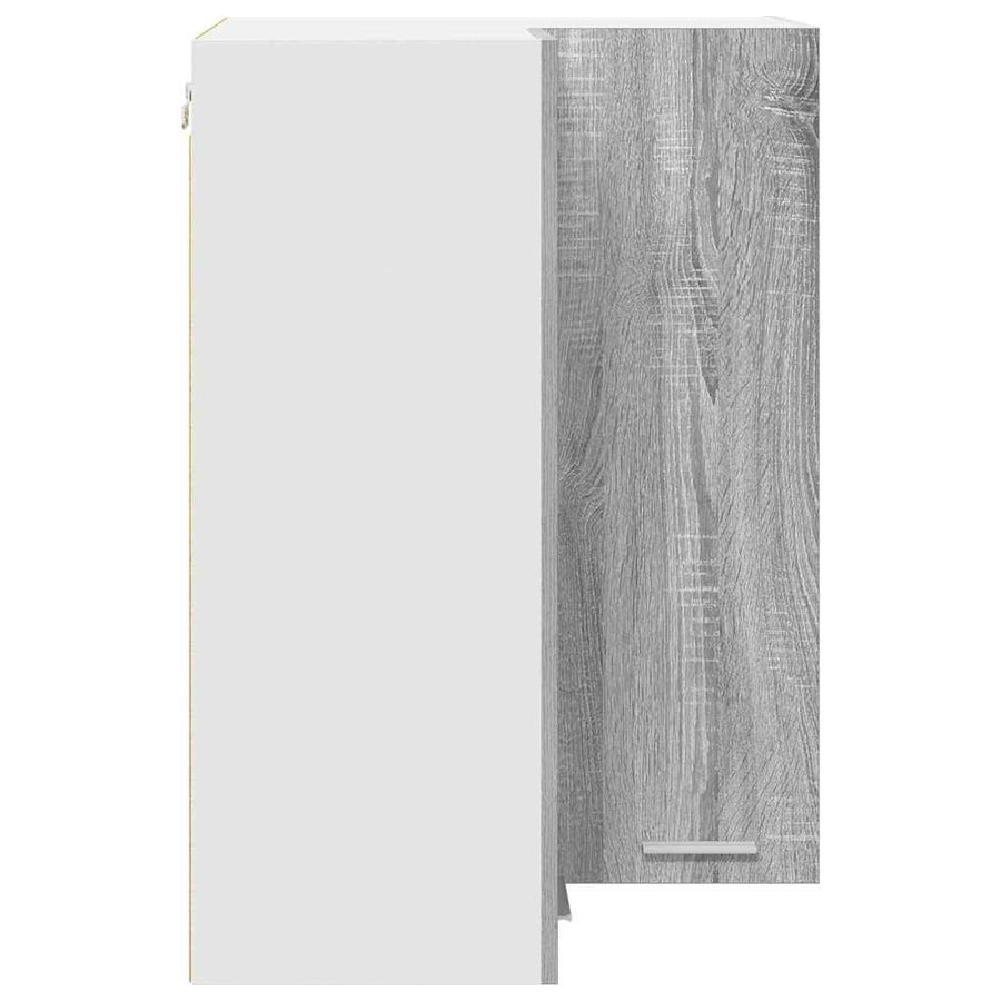 Hangkast Riga Grijs Sonoma en Wit 57 x 57 x 80 cm Bewerkt hout