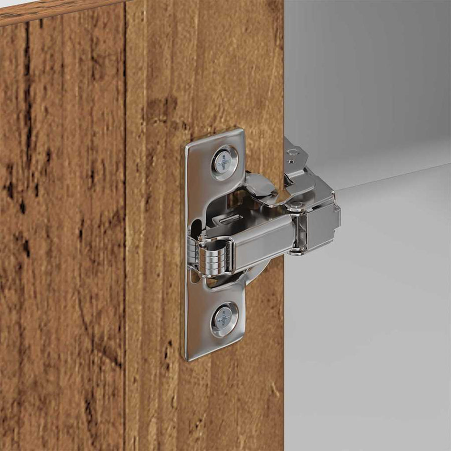 Hangkast Riga Oude Hout en Wit 57 x 57 x 80 cm Bewerkt hout