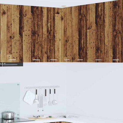 Hangkast Riga Oude Hout en Wit 57 x 57 x 80 cm Bewerkt hout
