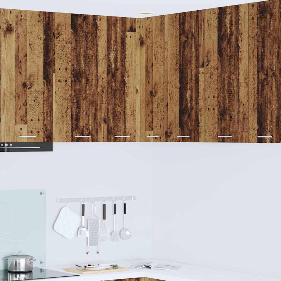 Hangkast Riga Oude Hout en Wit 57 x 57 x 80 cm Bewerkt hout