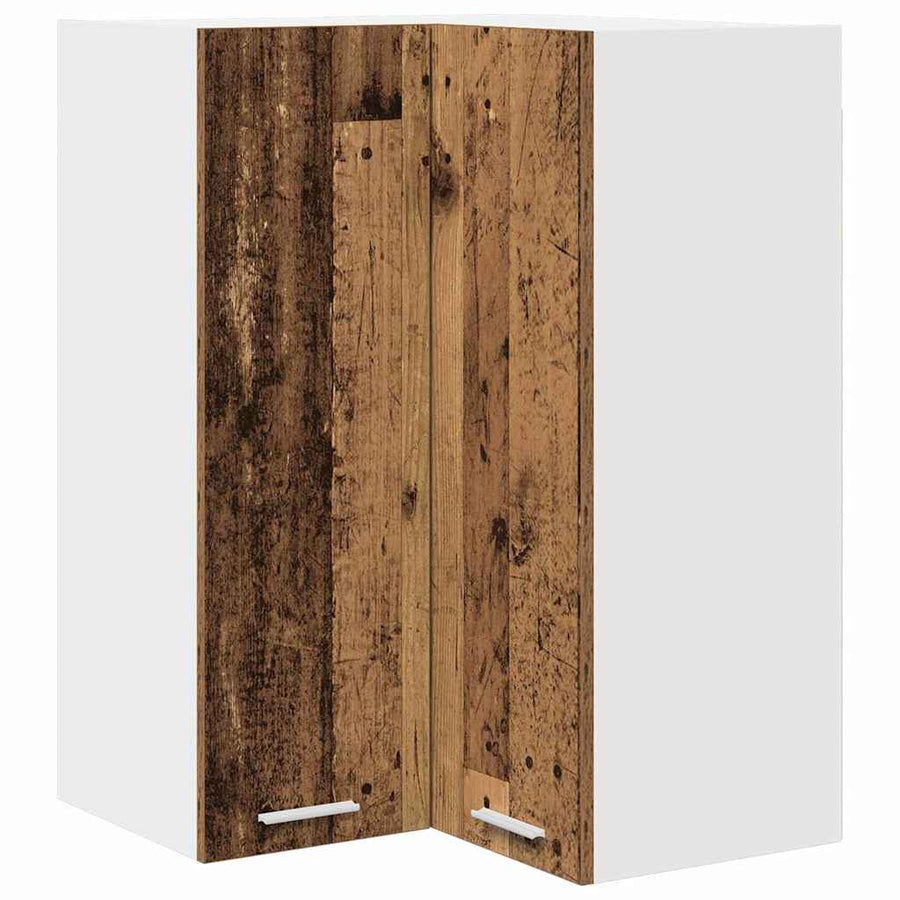 Hangkast Riga Oude Hout en Wit 57 x 57 x 80 cm Bewerkt hout