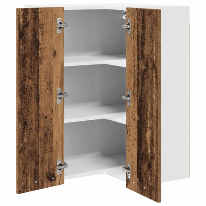Hangkast Riga Oude Hout en Wit 57 x 57 x 80 cm Bewerkt hout