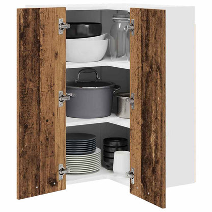 Hangkast Riga Oude Hout en Wit 57 x 57 x 80 cm Bewerkt hout