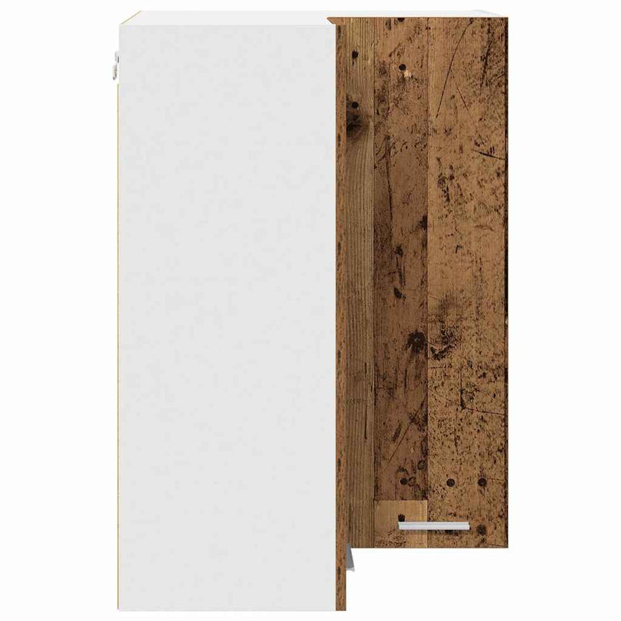 Hangkast Riga Oude Hout en Wit 57 x 57 x 80 cm Bewerkt hout