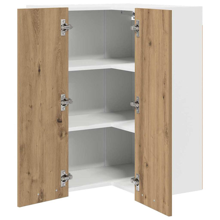 Hangkast Riga Ambachtelijke Eik en Wit 57 x 57 x 80 cm