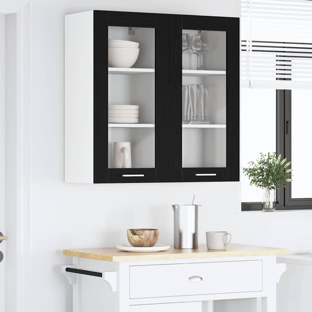 Hangkast Riga Zwart Eiken 40 x 31 x 80 cm Bewerkt hout