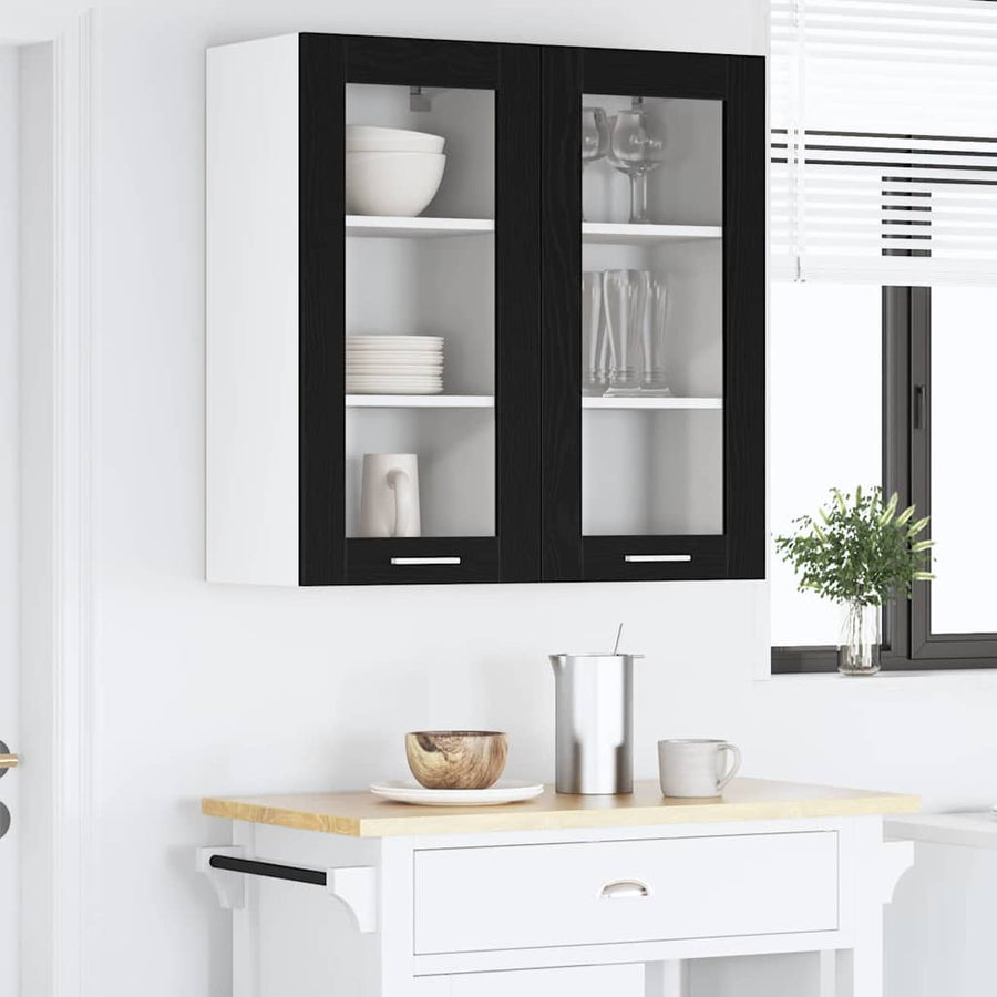 Hangkast Riga Zwart Eiken 40 x 31 x 80 cm Bewerkt hout