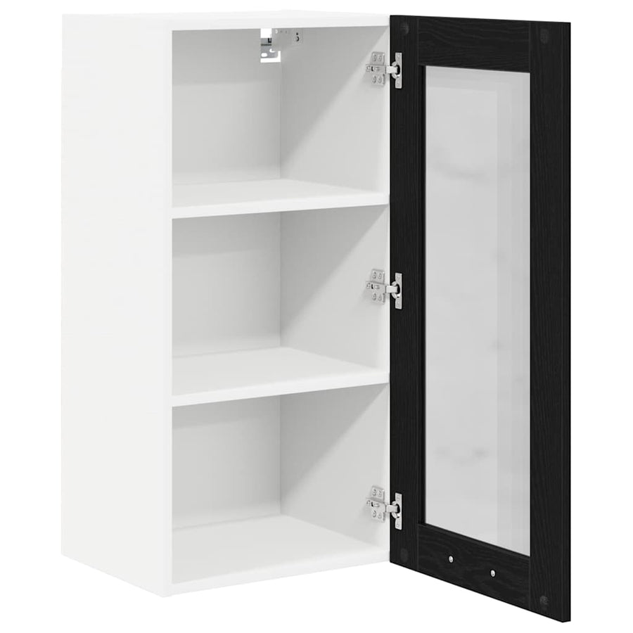 Hangkast Riga Zwart Eiken 40 x 31 x 80 cm Bewerkt hout