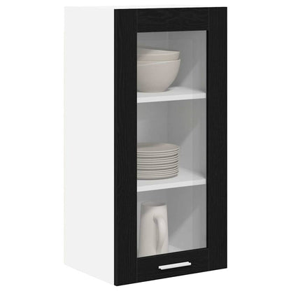 Hangkast Riga Zwart Eiken 40 x 31 x 80 cm Bewerkt hout