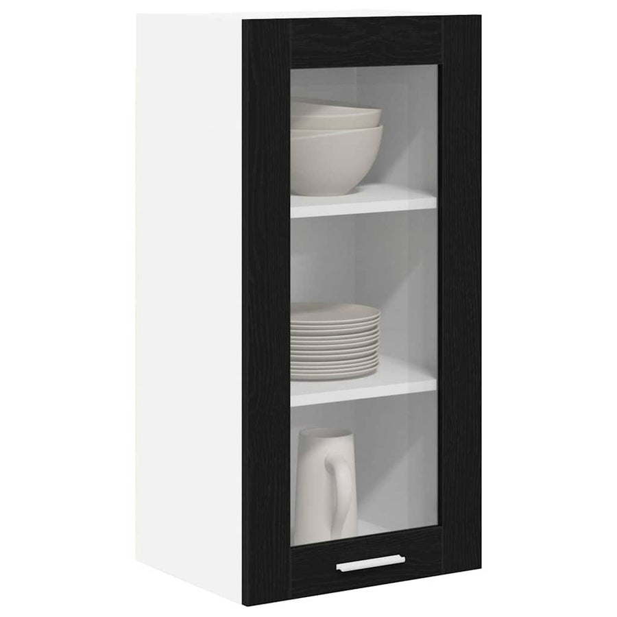 Hangkast Riga Zwart Eiken 40 x 31 x 80 cm Bewerkt hout
