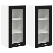 Hangkast Riga 2 pcs Zwart Eiken 40 x 31 x 80 cm Bewerkt hout