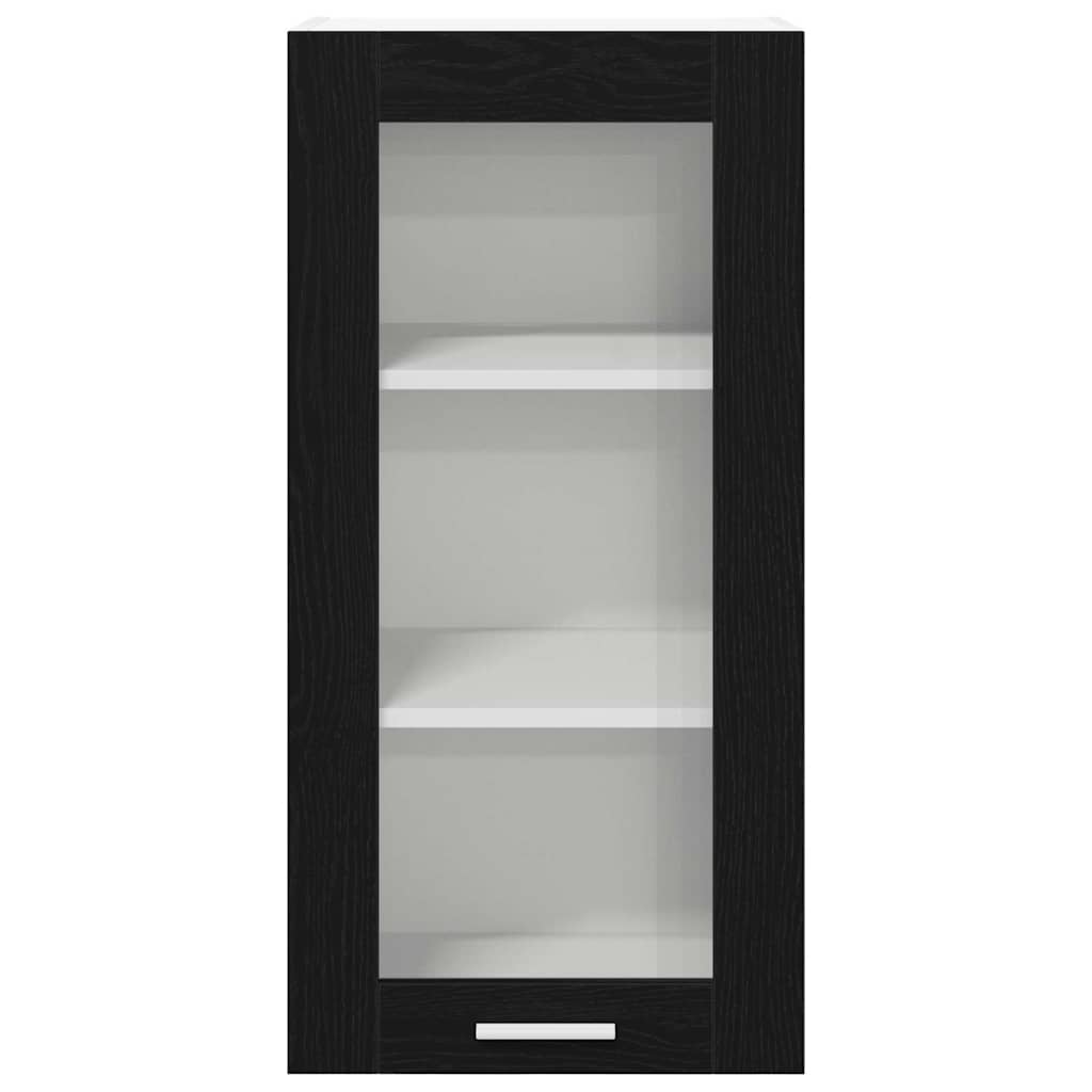 Hangkast Riga 2 pcs Zwart Eiken 40 x 31 x 80 cm Bewerkt hout