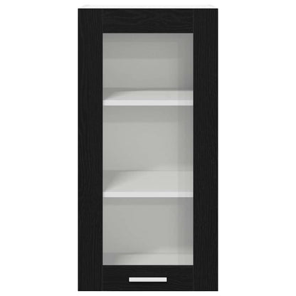Hangkast Riga 2 pcs Zwart Eiken 40 x 31 x 80 cm Bewerkt hout
