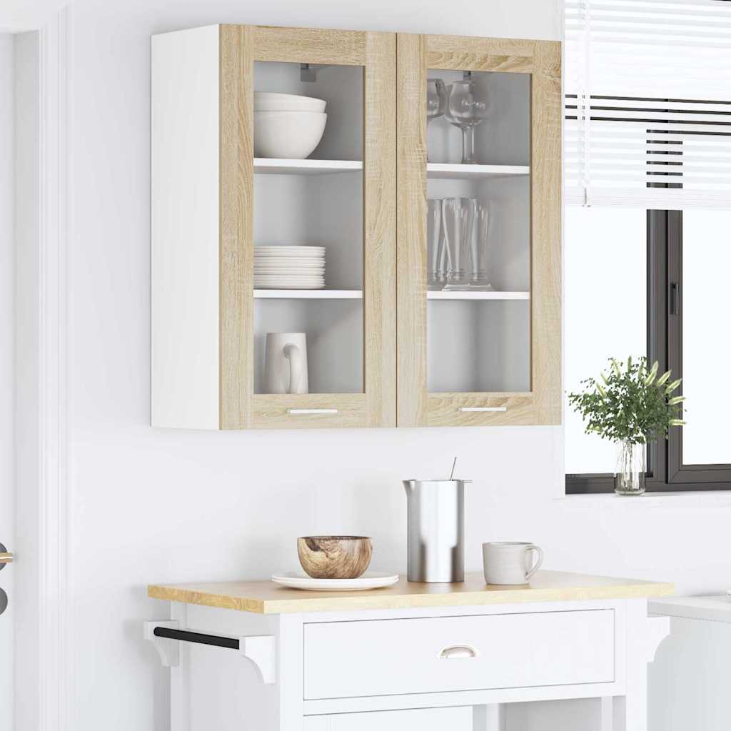 Hangkast Riga 2 pcs Sonoma Eiken 40 x 31 x 80 cm Bewerkt hout