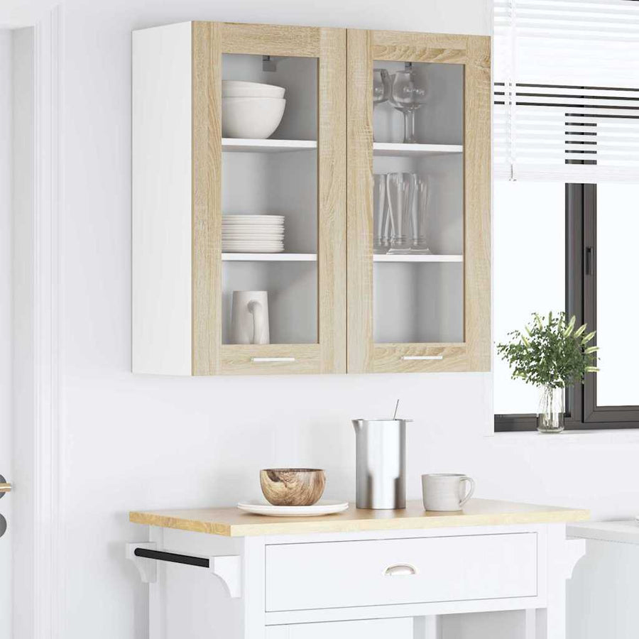 Hangkast Riga 2 pcs Sonoma Eiken 40 x 31 x 80 cm Bewerkt hout