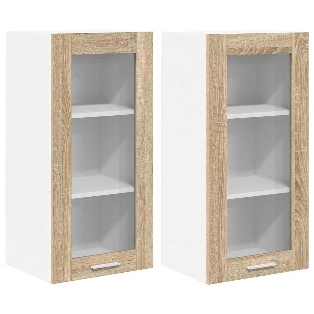 Hangkast Riga 2 pcs Sonoma Eiken 40 x 31 x 80 cm Bewerkt hout