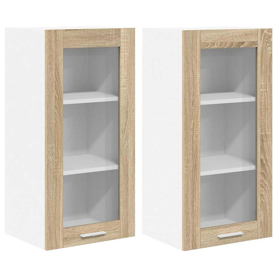 Hangkast Riga 2 pcs Sonoma Eiken 40 x 31 x 80 cm Bewerkt hout