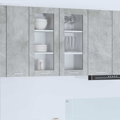 Hangkast Riga Beton Grijs 40 x 31 x 80 cm Bewerkt hout
