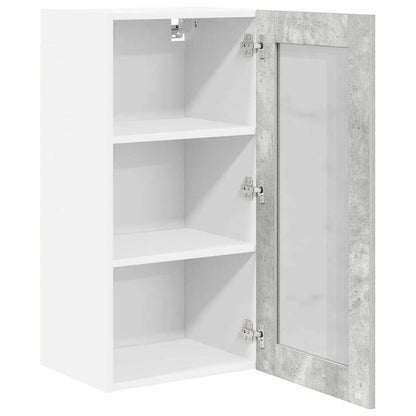 Hangkast Riga Beton Grijs 40 x 31 x 80 cm Bewerkt hout