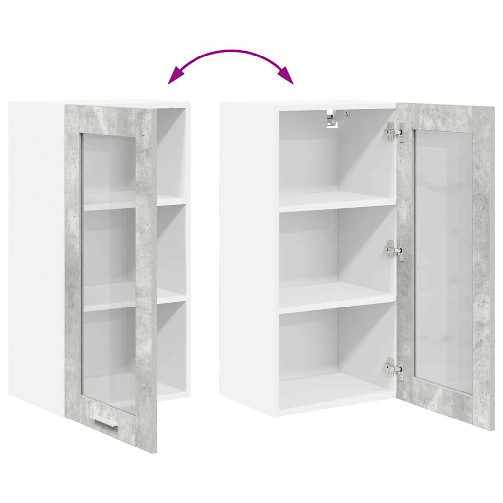 Hangkast Riga Beton Grijs 40 x 31 x 80 cm Bewerkt hout