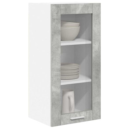 Hangkast Riga Beton Grijs 40 x 31 x 80 cm Bewerkt hout