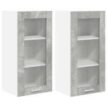 Hangkast Riga 2 pcs Beton Grijs 40 x 31 x 80 cm Bewerkt hout