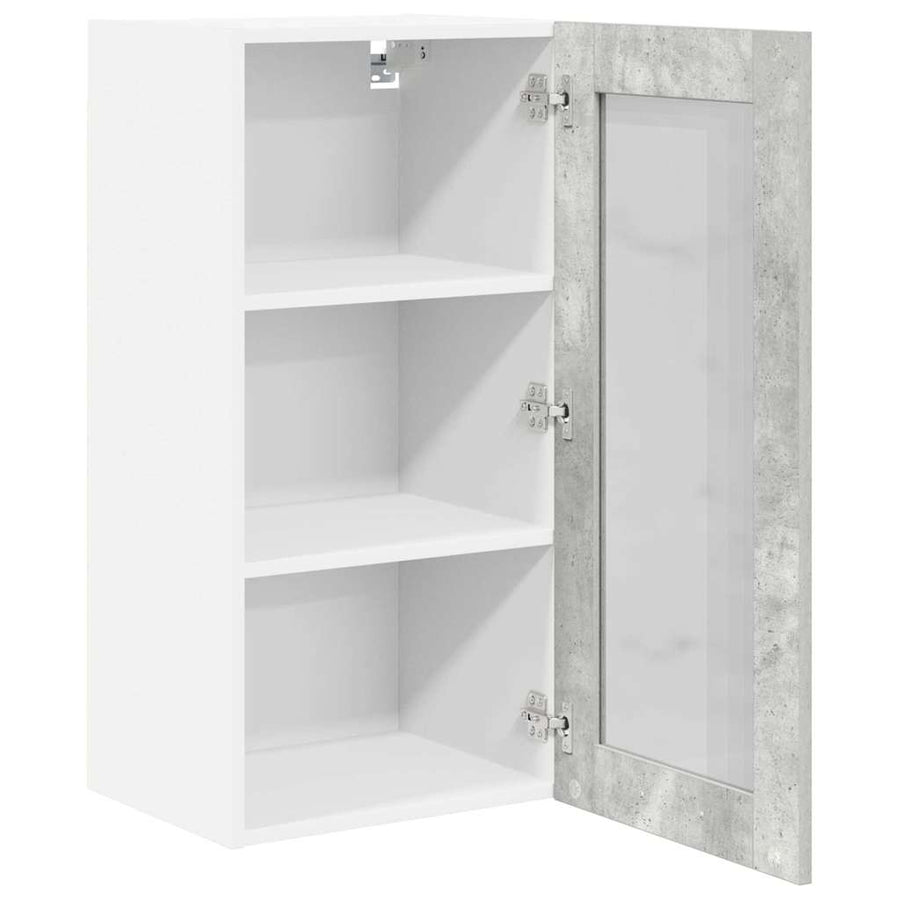 Hangkast Riga 2 pcs Beton Grijs 40 x 31 x 80 cm Bewerkt hout