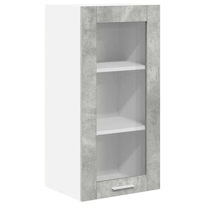 Hangkast Riga 2 pcs Beton Grijs 40 x 31 x 80 cm Bewerkt hout