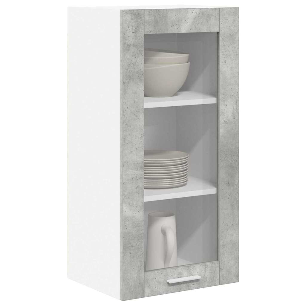 Hangkast Riga 2 pcs Beton Grijs 40 x 31 x 80 cm Bewerkt hout