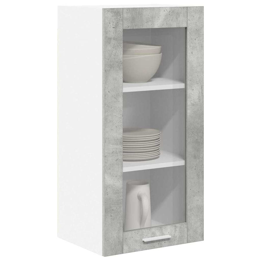 Hangkast Riga 2 pcs Beton Grijs 40 x 31 x 80 cm Bewerkt hout