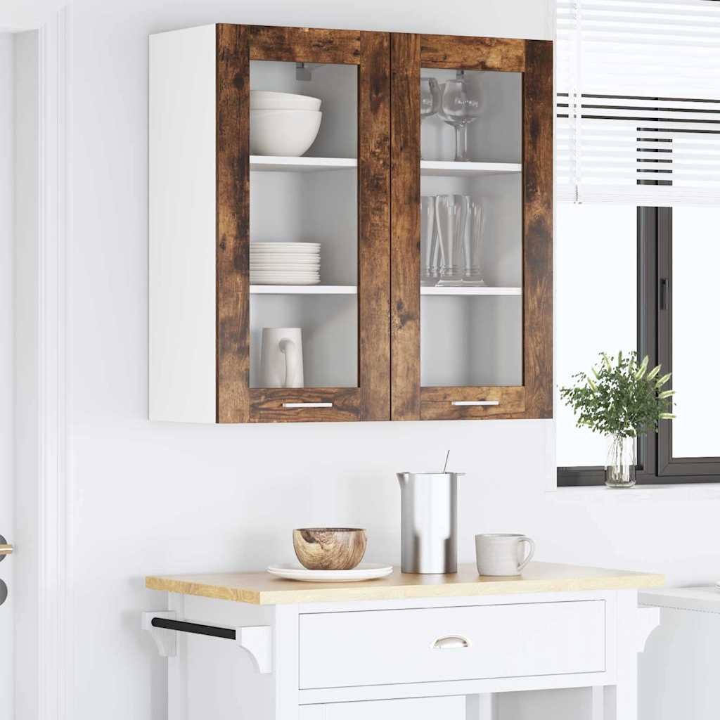 Hangkast Riga Gerookt eiken 40 x 31 x 80 cm Bewerkt hout