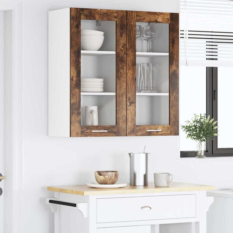 Hangkast Riga Gerookt eiken 40 x 31 x 80 cm Bewerkt hout