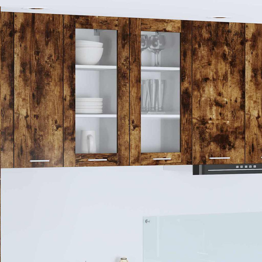 Hangkast Riga 2 pcs Gerookt eiken 40 x 31 x 80 cm Bewerkt hout
