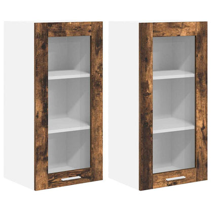 Hangkast Riga 2 pcs Gerookt eiken 40 x 31 x 80 cm Bewerkt hout