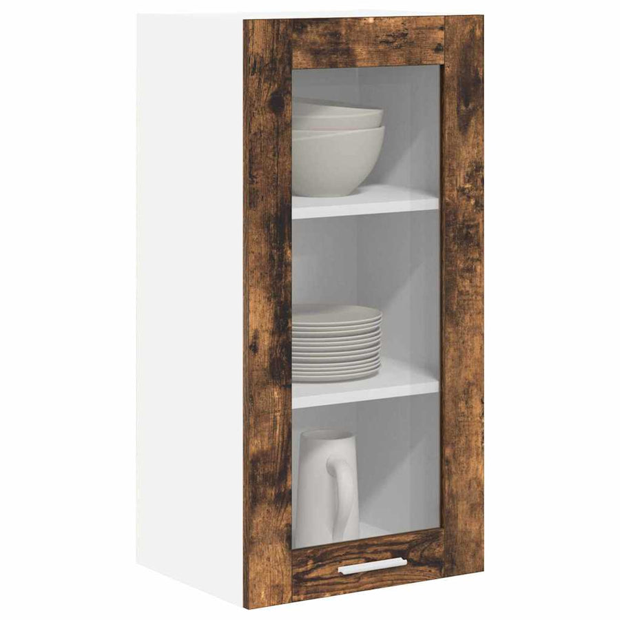 Hangkast Riga 2 pcs Gerookt eiken 40 x 31 x 80 cm Bewerkt hout