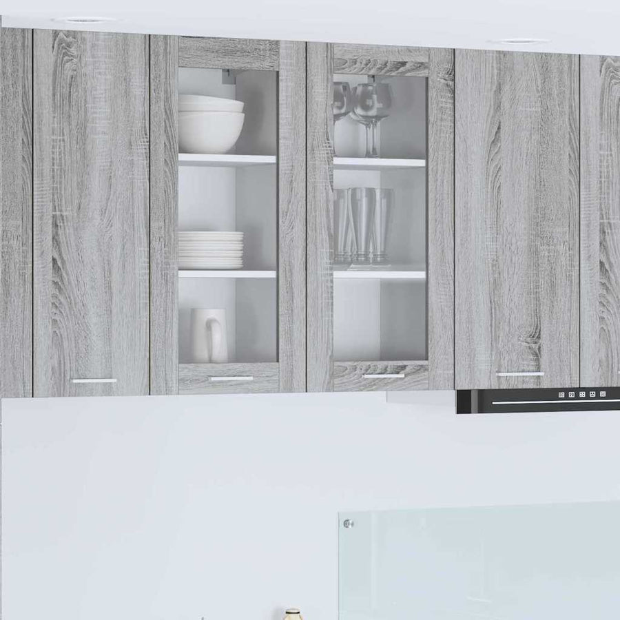 Hangkast Riga 2 pcs Grijs Sonoma 40 x 31 x 80 cm Bewerkt hout